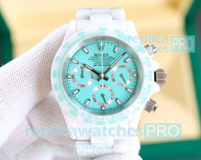 Japan Grade Rolex AET Daytona Full Ceramic Strap Tifffany Blue 40mm watch